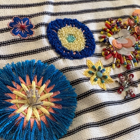 Talbots Striped Sweater with Floral Embellishments - Picture 8 of 11